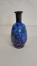 Bouteille Ancienne En Cristal De Venise Bleu Cobalt