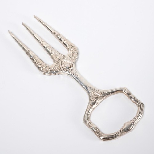 Antico piatto argento Sheffield forchetta intaglio carne o gioco floreale 6"l 2"w - Foto 1 di 4