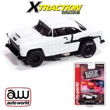 Auto World Xtraction 1955 Chevrolet Bel Air White HO Scale Slot Car