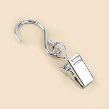 Gutter Hooks Curtain Clips, 40 Pcs Stainless Steel Patio String Light Hanging...
