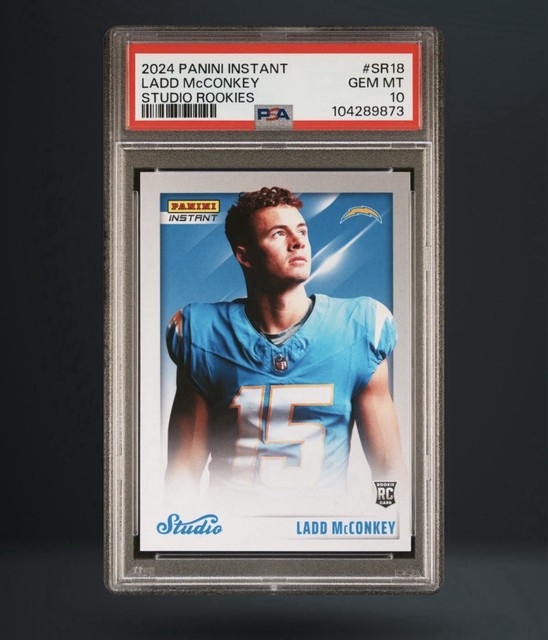 2024 Panini Instant Ladd McConkey STUDIO ROOKIES 1/1672 #SR-18 - PSA 10 Gem!