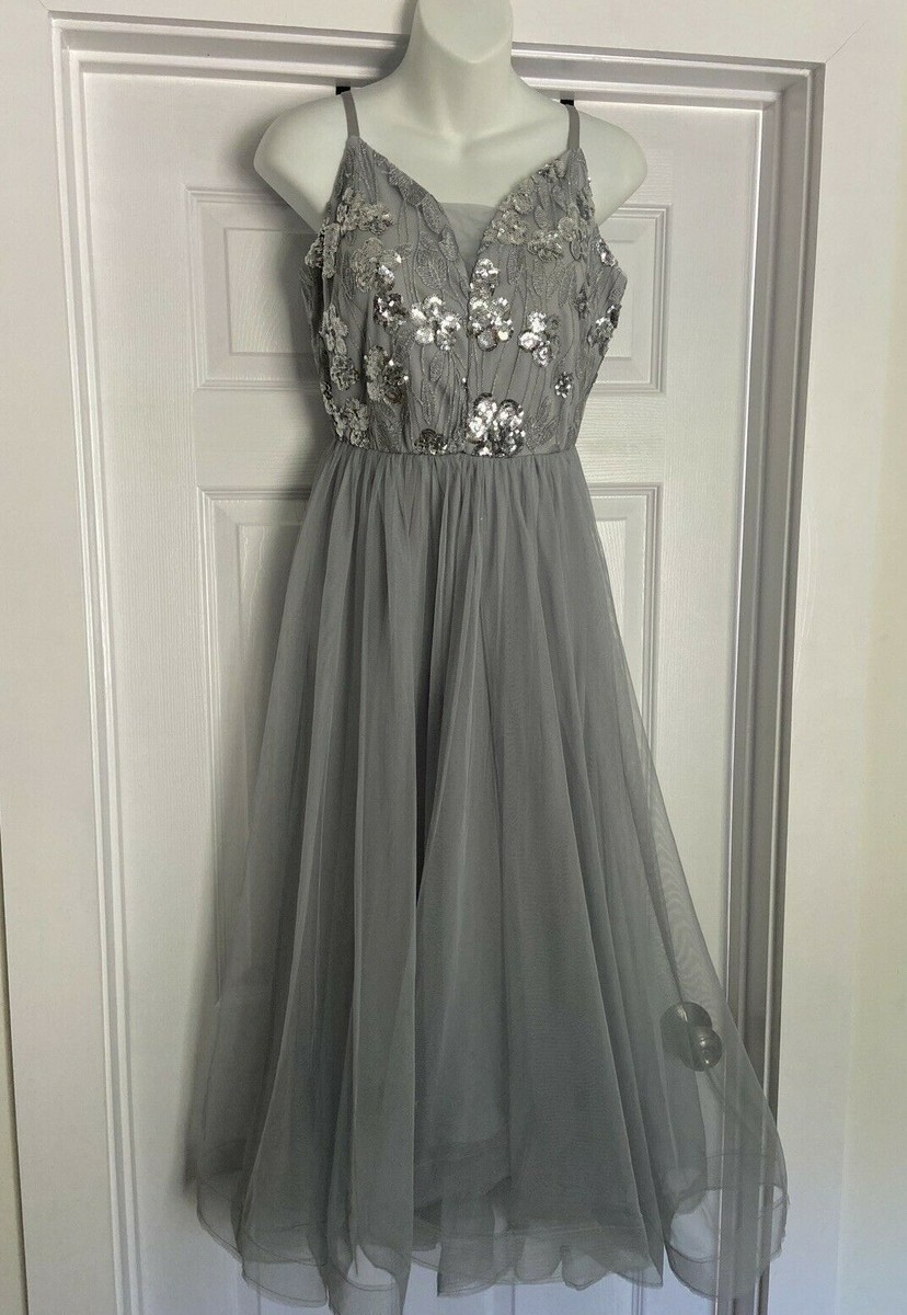 Candalite Women's Gray Sequin Lace Dress Size S--* | eBay