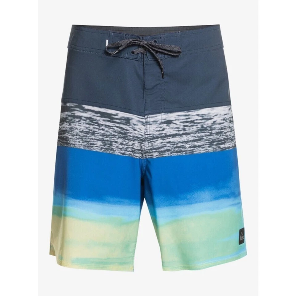 Quiksilver Surfsilk Panel 18'' Short de Bain Navy Blazer 2021 Costume New Surf S - Photo 1/3