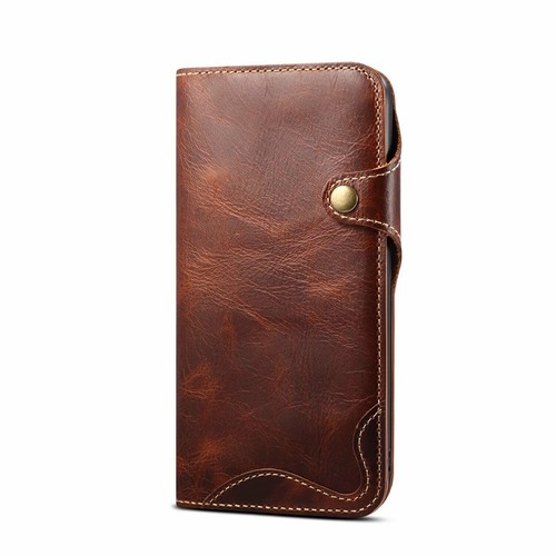 Funda tipo billetera de cuero de vaca genuino real para iPhone 7 8+11 12 13 14 15 16e - Imagen 18 de 47