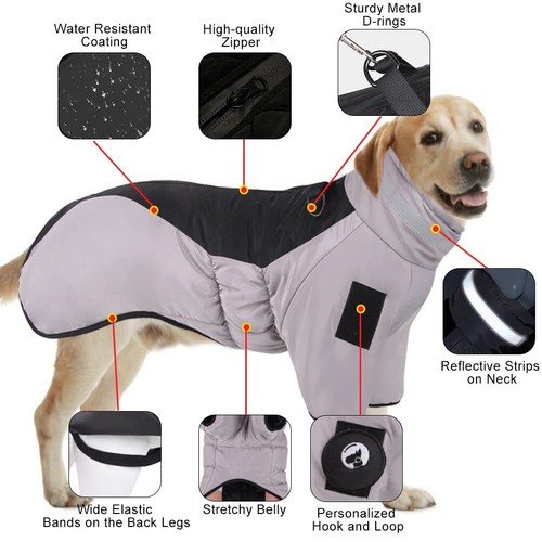 FEimaX Hundemantel Wasserdicht Warme Winter Hundejacke Hundepullover - Bild 6 von 6