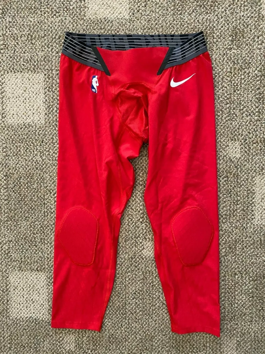 Men's Nike Pro Zonal Strength NBA Basketball Tights Red Size XL 881017-657