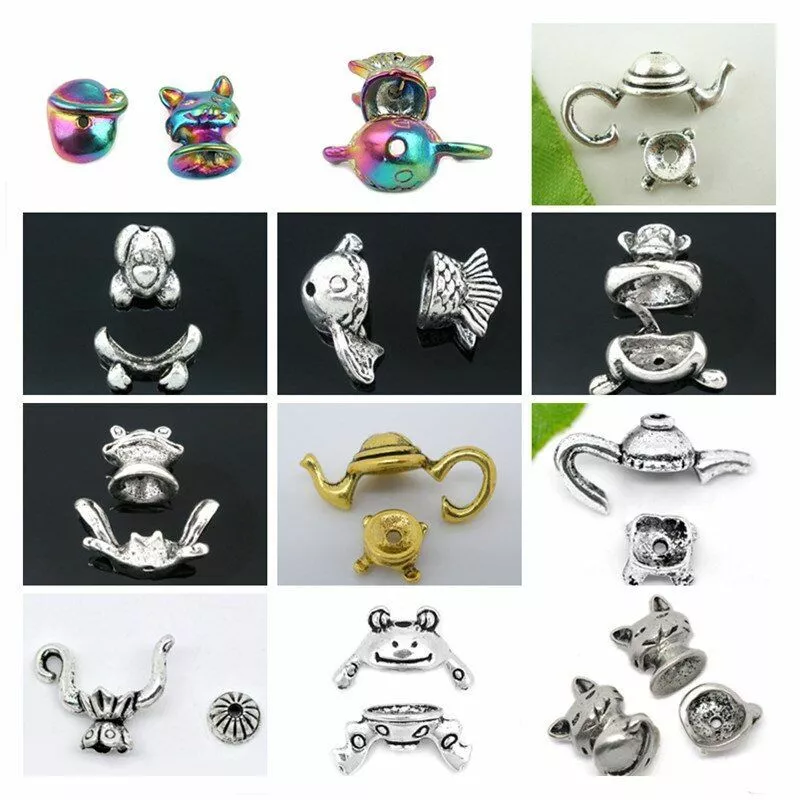 Animal Metal Bead Cap Cat Fish Frog Beads Caps Earrings Making Jewelry  Finding