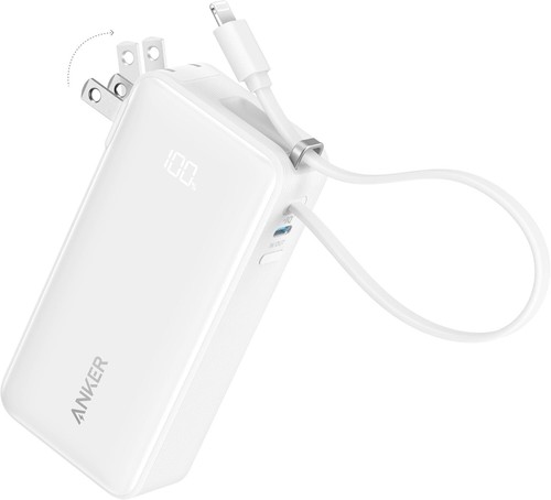 Anker USB-C Power Bank 10000mAh AC Plug Built-in Lightning Cable MFi-Certified