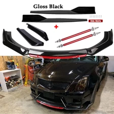 Front Bumper Lip Spoiler Splitter Rear Lip Side Skirt For Cadillac CTS CTS-V