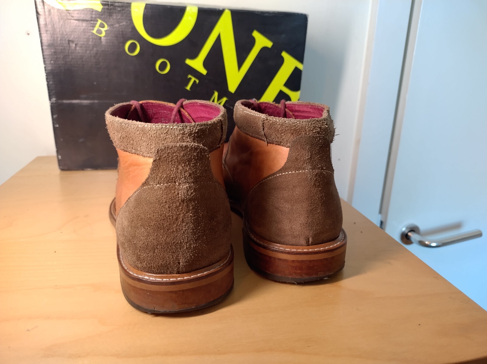 MENS SUEDE & TAN LEATHER JONES THE BOOTMAKER EU 41 SZ 7 ANKLE BOOTS