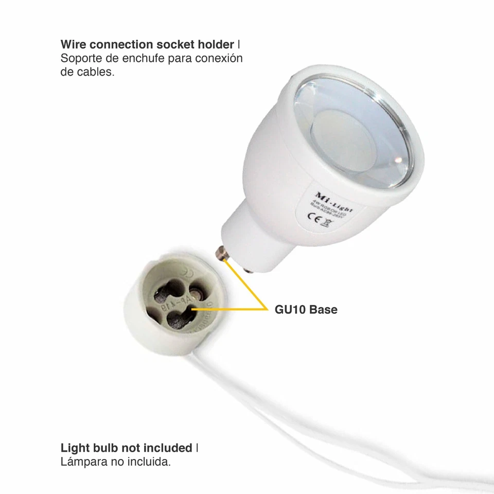10 PCS - Wire Connection Socket Holder for GU10 LED Light or Halogen Light Bulb - Image 2 of 4
