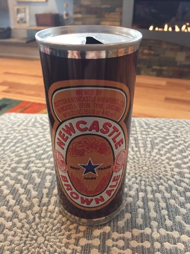vintage newcastle brown ale beer can case of 24 cans with a c