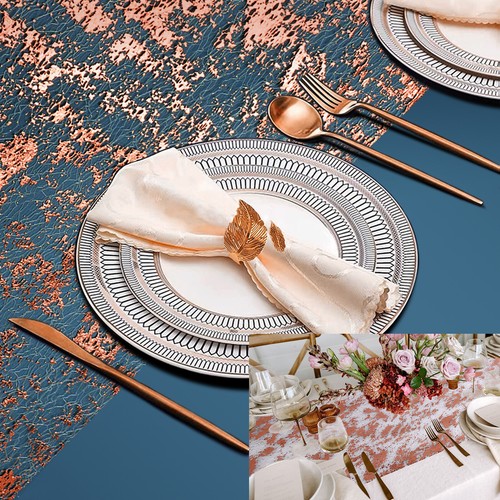 Sequin Glitter Foil Mesh Metallic Table Runner for Wedding Event Birthday Party - Picture 18 of 18