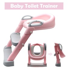 Pink Toddler Potty Training Toilet Seat Ladder Step Chair Infant Kid Trainer