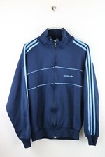 Adidas Vintage Herren Jacke jacket oldschool 80s 90s Sweater Gr. M Blau ET4