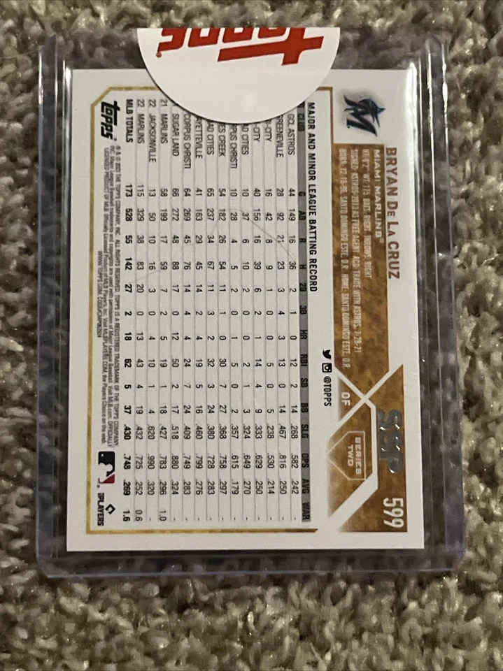 2023 Topps Series 2 Bryan De La Cruz #599 Golden Mirror Image Variation SSP - Image 2 of 2