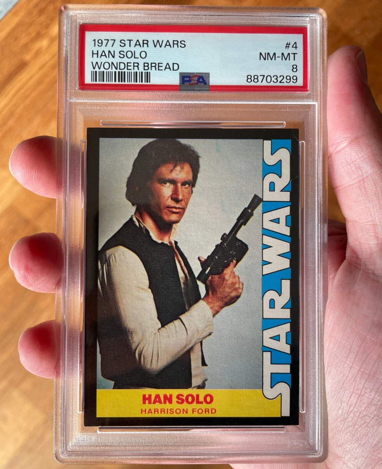 1977 Star Wars Wonder Bread card #4 Han Solo vintage topps PSA 8 NM-MT - Image 3 of 4