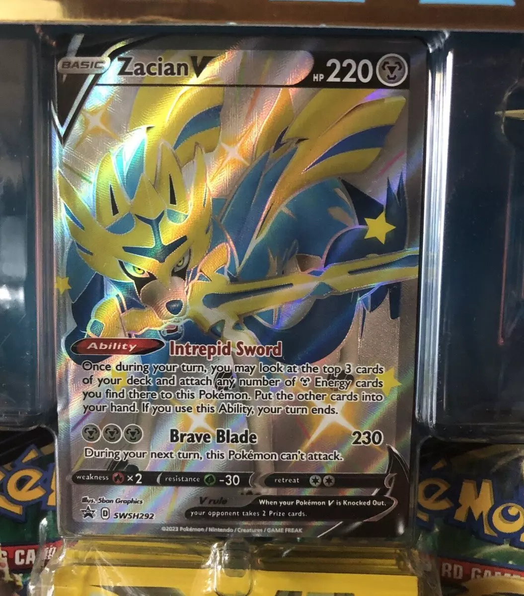 Pokémon TCG Crown Zenith Shiny Zacian V SWSH292 Full Art Promo - Pack  Fresh!!