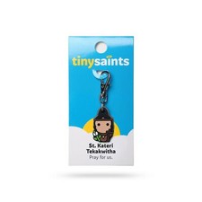 Tiny Saints St. Kateri Tekakwitha CHARM - Paracord, Bracelets, Backpacks, Gifts