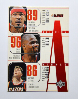 1996-97 UD #157 C.Robinson I.Rider Arvydas Sabonis Rasheed Wallace K.Anderson