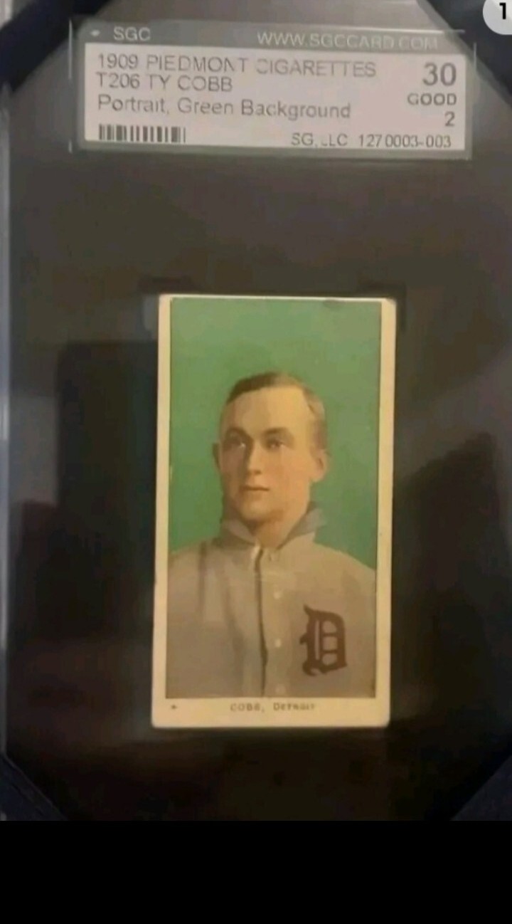 1909-11 T206 "Ty Cobb" Green Portrait SGC2 HOF GREAT! "RAREST TY T206 PORTRAIT"