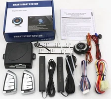 Car Keyless Entry Engine Start Alarm System Push Button Remote Starter Stop Kit