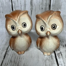 Vintage Owl Salt And Pepper Shaker Set Japan 2.25” CHIPS