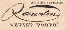 1880s Rawson Artist Photo Photographer Fulton St Print Ad 1x2.5 inch