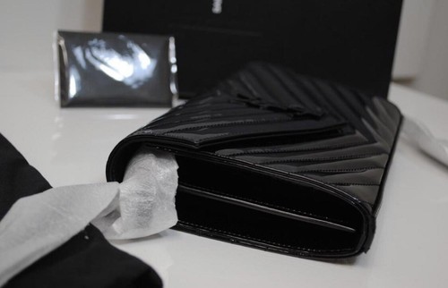 $1890 New Saint Laurent YSL Medium WOC Chain Wallet Patent Leather Purse Bag Box - 第 6/11 張圖片