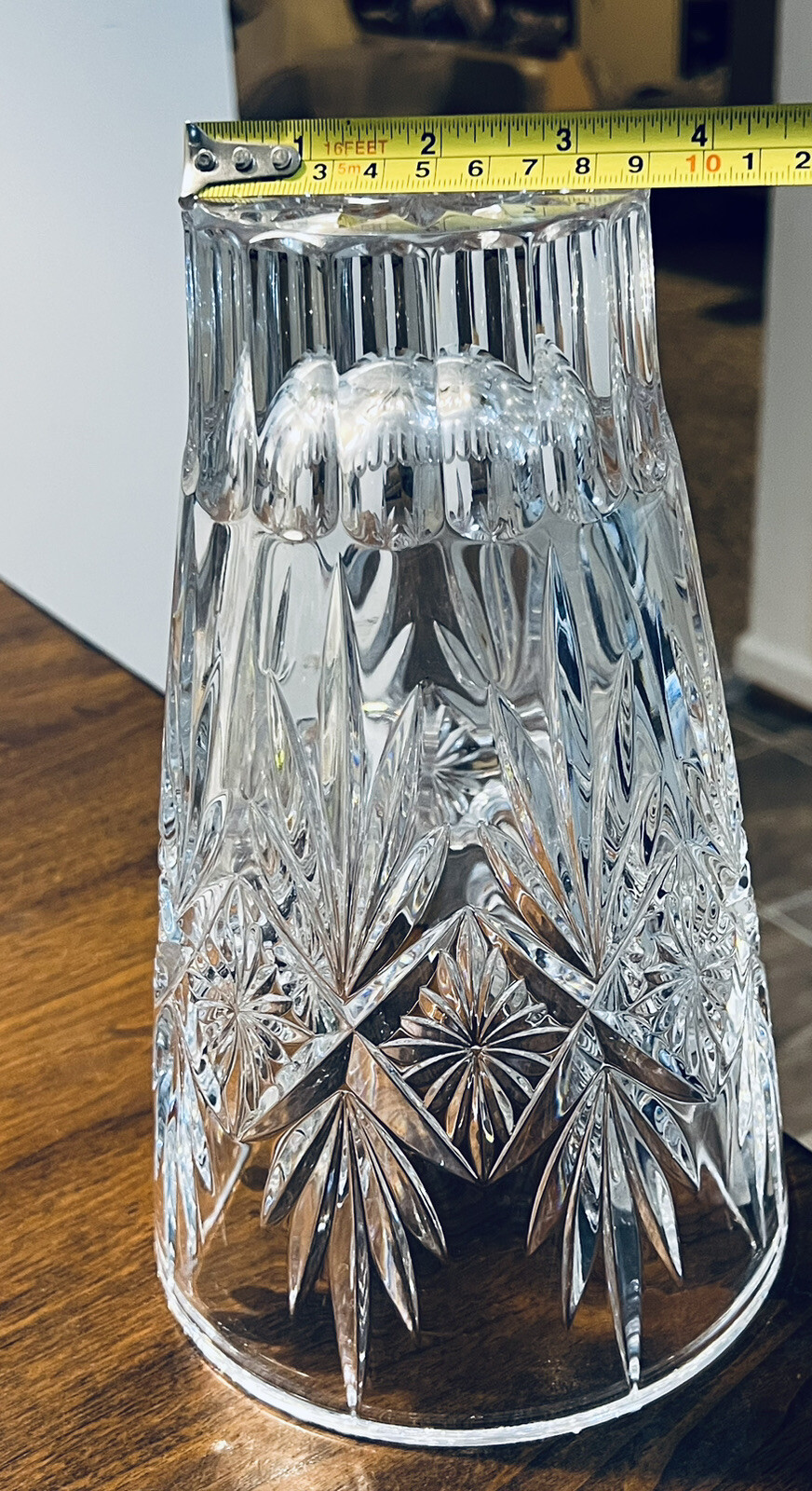 Vintage Waterford Normandy Heavy Crystal Vase 10" High 6.25”Wide