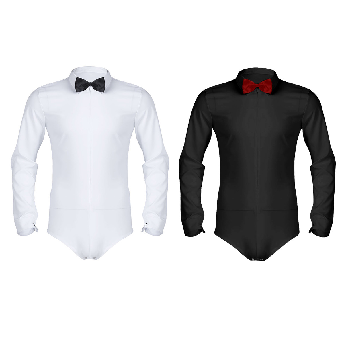 Para hombres Manga Larga Cremallera Mameluco Camisa de Baile Salón Moderno Salsa Samba Camisas