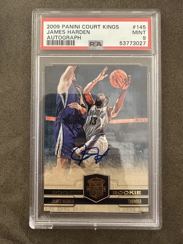 James Harden 2009-10 Panini Court Kings Rookie RC Auto 18/649 PSA 9 Mint Thunder
