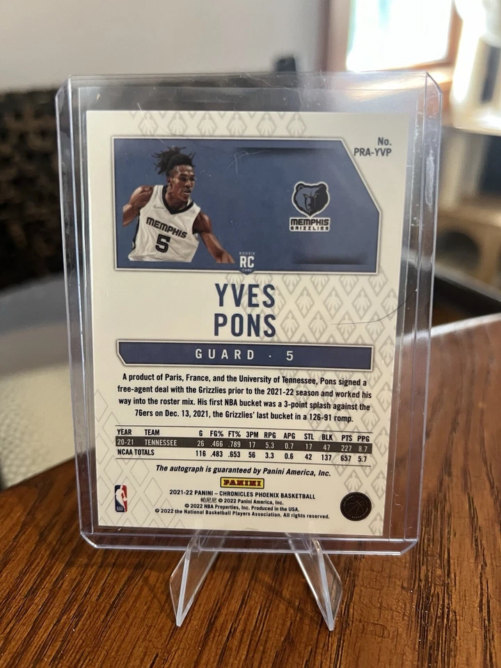 2021-22 Panini Chronicles Yves Pons Auto Phoenix Red # PRA-YVP - Image 2 of 2