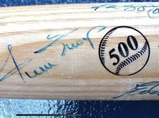 Willie Mays Reggie Jackson Eddie Mathews Auto Signed 500 HR Club Bat JSA COA MLB