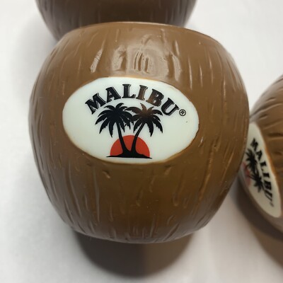 Set Of 6 Malibu Coconut Rum Plastic Coconut Cups 12 Oz | eBay
