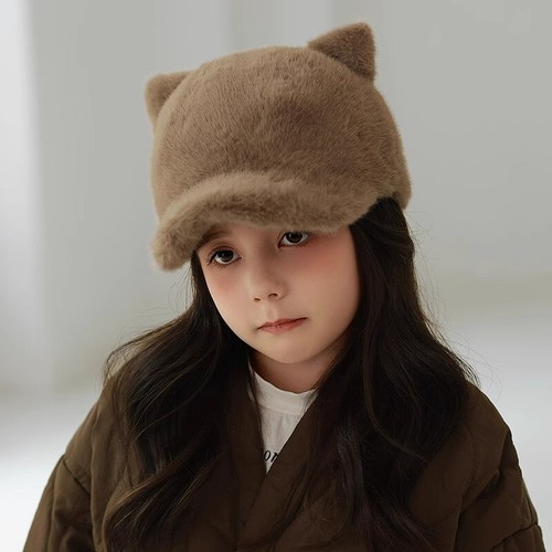Children's Hat Thickened Warm Plush Baseball Cap - Picture 3 of 17