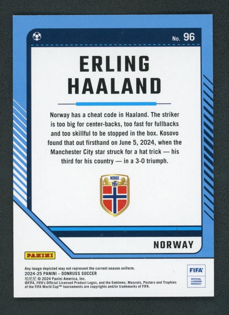 2024-25 ERLING HAALAND 044/199 PANINI DONRUSS FIFA WATERFALL AQUA