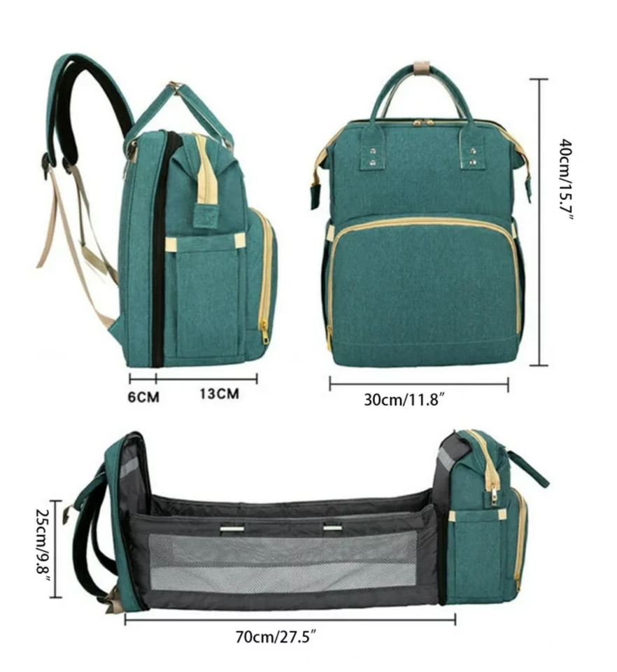 3 in1 Diaper Bag Backpack Multifunction Travel Backpack Maternity Changing Pad  - Image 3 of 4