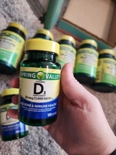 Spring Valley Vitamin D3 1000iu Supplement Twin Pack, 25 mcg, 200 count, 2 pack