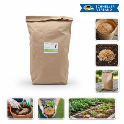 Rice Husks 100% Bio Reishülsen 10L - Organische Siliziumquelle - Strukturmateria