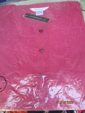 EMBROIDERED COTTON TOP KURTA YOGA TUNIC size XL 48
