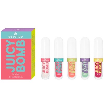 essence JUICY BOMB lip oil set 01   Pflegendes 5 x 2.4 ml, Glossy days ahead!