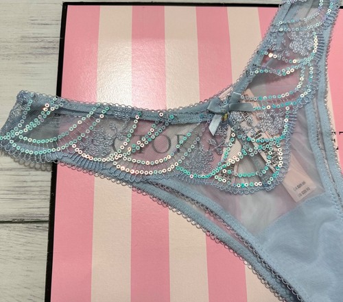 Victoria’s Secret BH Höschen Set Wicked irisierende Stickerei ungefüttert blau - Bild 5 von 8