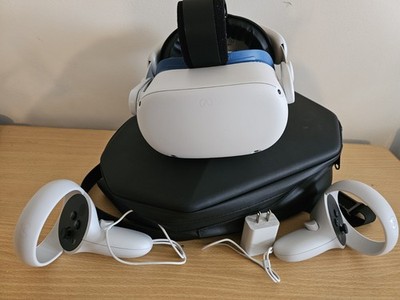 Meta Quest 2 VR Headset (64GB) with 2 Controllers, Case, and Upgraded Headgear