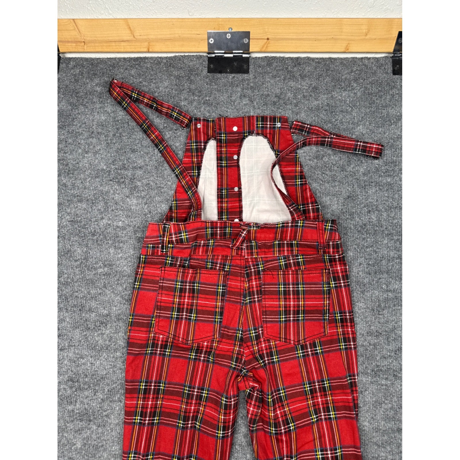 Y2K Tripp NYC Red Plaid Overalls 28/7| Vintage Daang Goodman Era, Very Rare image 3