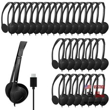 USB-C Headphones Bulk, 30-Pack Suitable for Classroom, School, 30 Pakcl