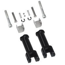 WOWTK Left and Right Passenger footpeg supports footpegs support, Gloss Black
