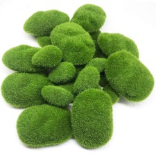25 PCS Artificial Moss Rocks Decorative Green Balls Fake Decor 2 Size Crafting