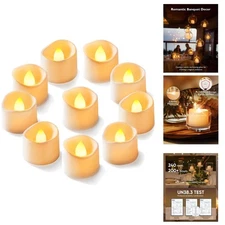 24 Pk Flameless LED Tea Lights 200+ Hour Battery Cozy Ambiance for All Occasions