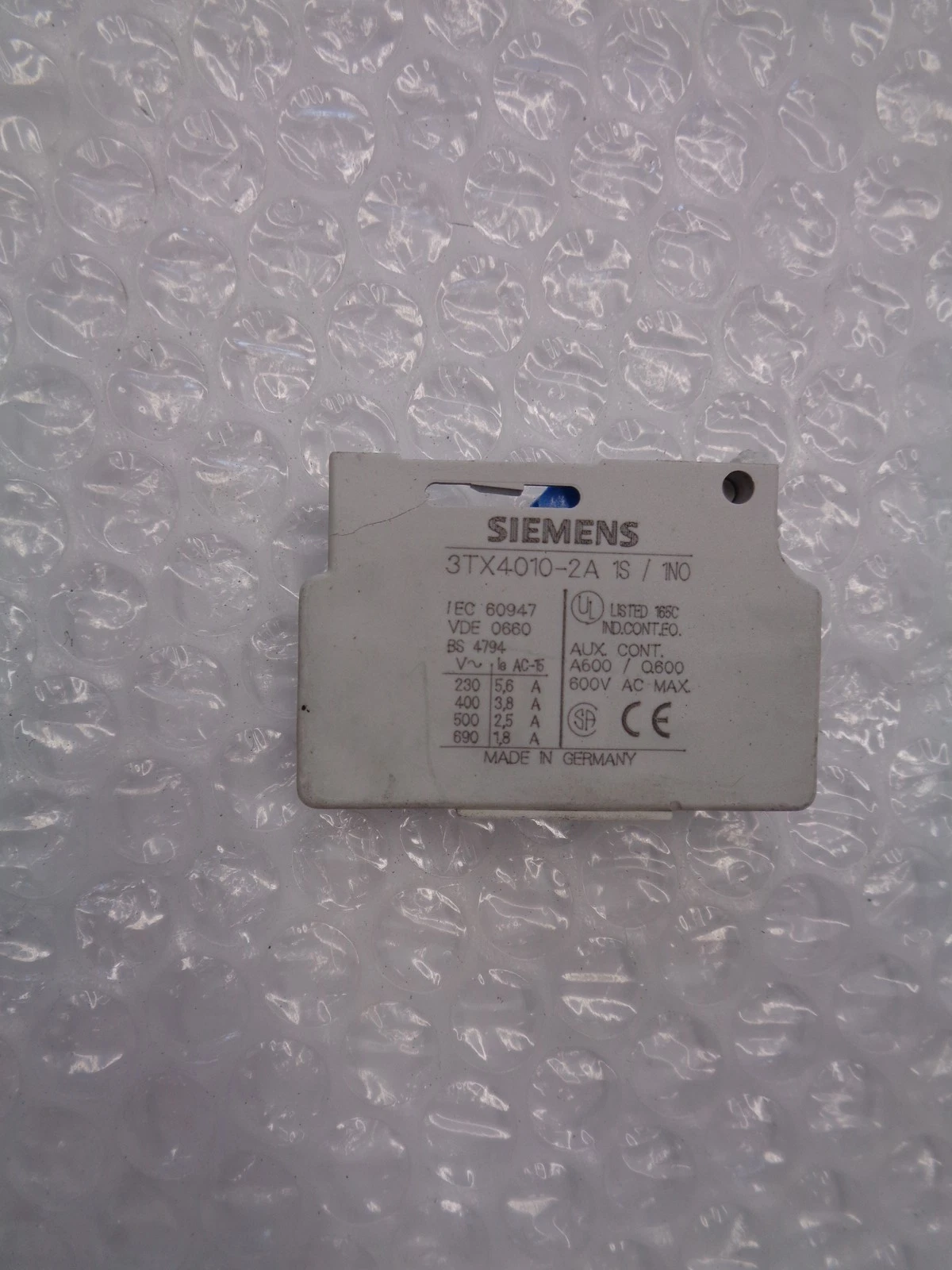 SIEMENS 3TX4010-2A 1S /1NO CONTACTOR 600V UNMP - thumbnail 4